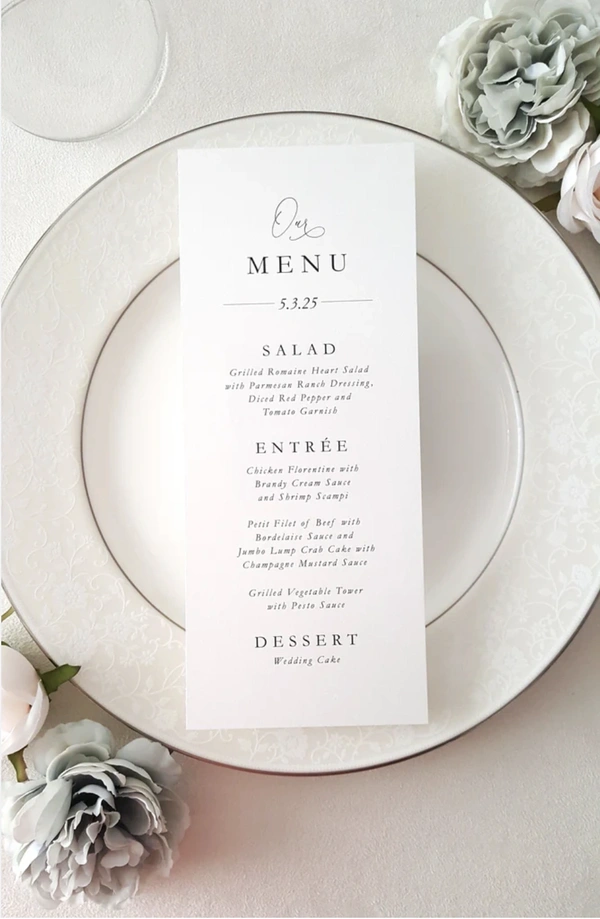  Wedding Menu 