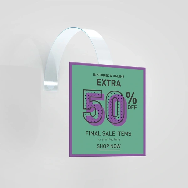 Shelf Wobbler 75mm - Square